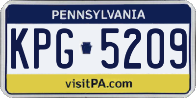 PA license plate KPG5209