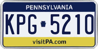 PA license plate KPG5210