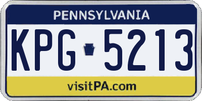 PA license plate KPG5213