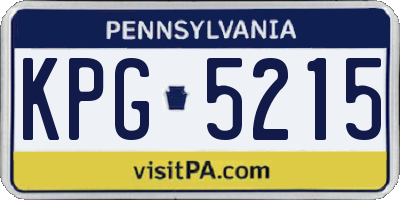 PA license plate KPG5215