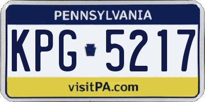 PA license plate KPG5217