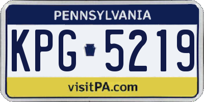 PA license plate KPG5219