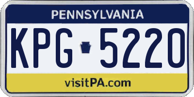 PA license plate KPG5220