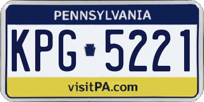 PA license plate KPG5221
