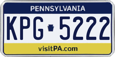 PA license plate KPG5222