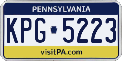 PA license plate KPG5223