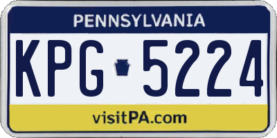 PA license plate KPG5224
