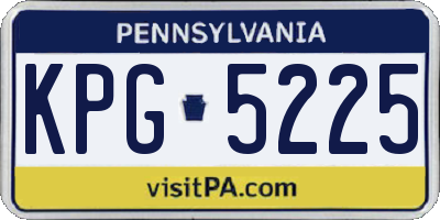 PA license plate KPG5225