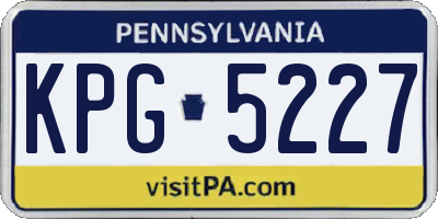 PA license plate KPG5227