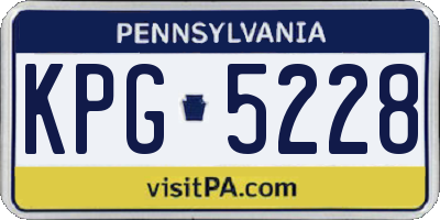 PA license plate KPG5228