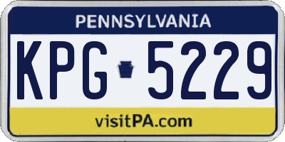 PA license plate KPG5229