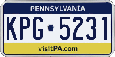 PA license plate KPG5231