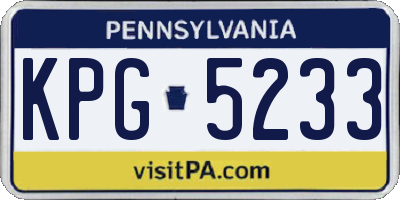 PA license plate KPG5233