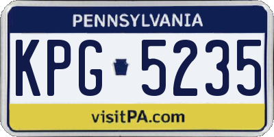 PA license plate KPG5235