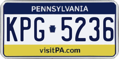 PA license plate KPG5236