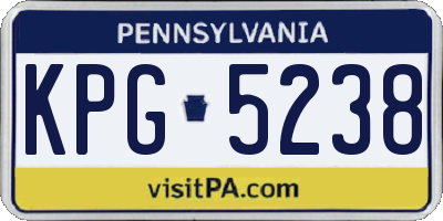 PA license plate KPG5238