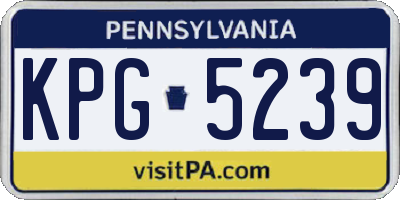 PA license plate KPG5239