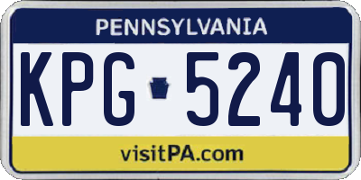 PA license plate KPG5240