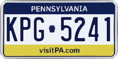 PA license plate KPG5241