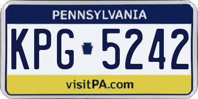 PA license plate KPG5242