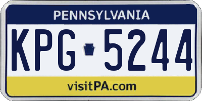 PA license plate KPG5244