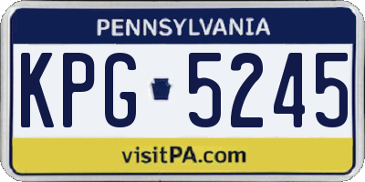 PA license plate KPG5245