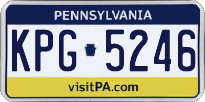 PA license plate KPG5246