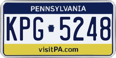 PA license plate KPG5248