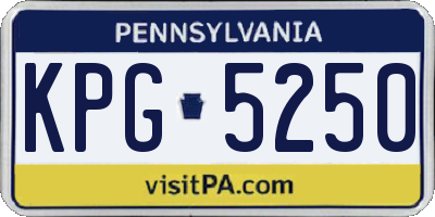 PA license plate KPG5250