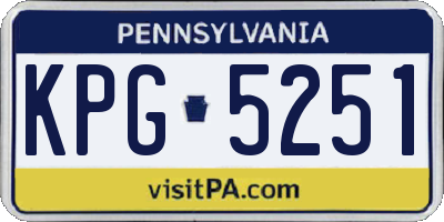 PA license plate KPG5251