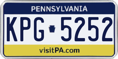 PA license plate KPG5252