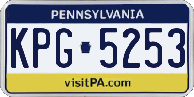 PA license plate KPG5253