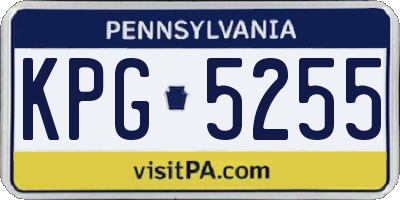 PA license plate KPG5255