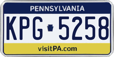 PA license plate KPG5258