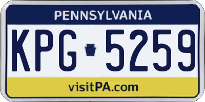 PA license plate KPG5259