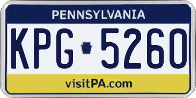 PA license plate KPG5260