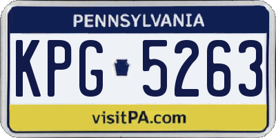 PA license plate KPG5263