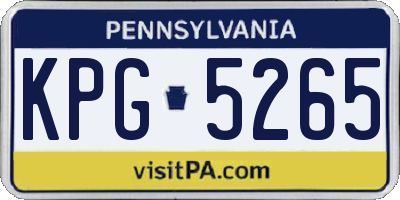 PA license plate KPG5265