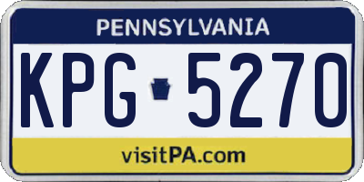 PA license plate KPG5270