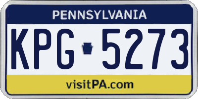 PA license plate KPG5273