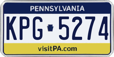 PA license plate KPG5274
