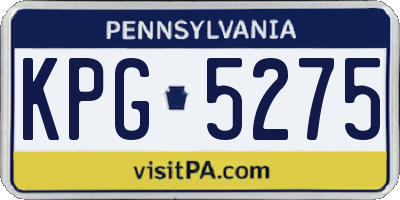 PA license plate KPG5275