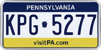 PA license plate KPG5277