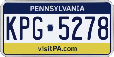PA license plate KPG5278