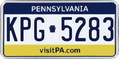 PA license plate KPG5283