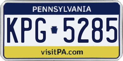PA license plate KPG5285