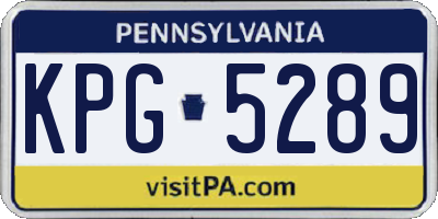 PA license plate KPG5289