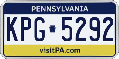 PA license plate KPG5292