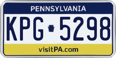 PA license plate KPG5298