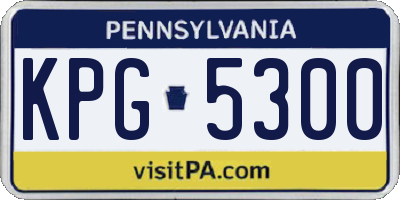 PA license plate KPG5300